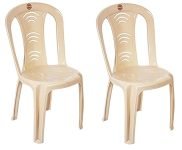 Cello Arc Chair Set Of 2, Marble Beige | Unbreakable, Durable & Strong | Blended Pp Material, Easy To Clean | Plastic Chair For Living Room, Office & Outdoor | 3 Years Warranty – Manufacturing Defects
