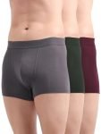 Freecultr Men’s Underwear Anti Bacterial Micromodal Airsoft Trunk – Non Itch No Chaffing Sweat Proof – Size L Pack of 3-Mist Grey,Port Wine,Avocado Green