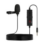 amazon basics Metal Condenser Microphone with 6m Cable | Compatible with Smartphones, Cameras, PCs, and Laptops | Built-in Noise Reduction (Black)
