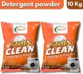 Brono ultra clean detergent powder, top/front load washing powder, orange Detergent Powder (Fresh)(10 kg)