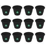 TrustBasket UV Treated Plastic Round Pot (6 Inches) -Black Color – Set of 12