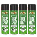 Kangaroo Silicone Lubricant Spray, 500ml Odourless, Colourless & Non-Toxic Lubricant, Rejuvenates & Shines Surfaces, Lubricates Most Plastic, 4 Pcs