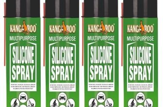 Kangaroo Silicone Lubricant Spray, 500ml Odourless, Colourless & Non-Toxic Lubricant, Rejuvenates & Shines Surfaces, Lubricates Most Plastic, 4 Pcs