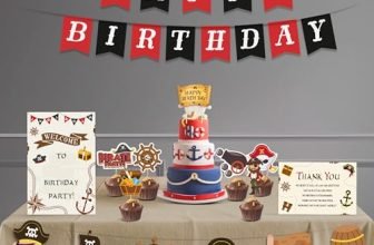 Just Party Pirates Theme Party Decoration – 37 pcs Happy Birthday Decoration Kit for Kids | Sea Adventure Theme Birthday Decoration Items for Boys & Girls |Includes Props,Banners,Cake Topper,Glue Dots
