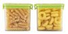 PEARLPET Click n Seal Plastic Kitchen Storage Container Set of 2 Pcs (700 ml, Square shape, Green)
