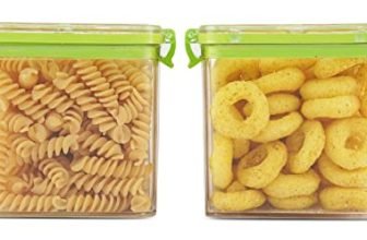 PEARLPET Click n Seal Plastic Kitchen Storage Container Set of 2 Pcs (700 ml, Square shape, Green)