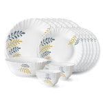 Larah By Borosil Niva Fluted Series Opalware Dinner Set | 19 Pieces For Family Of 6 | Microwave & Dishwasher Safe | Bone-Ash Free | Crockery Set For Dining & Gifting | Plates & Bowls | White