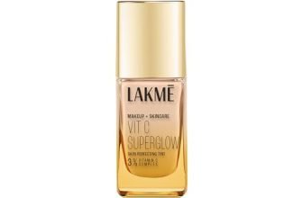 Lakme Makeup+Skincare, Vitc Superglow Skin Perfecting Tint, Cool Ivory C100, 25Ml, For Hydrated Smoother Skin, With 3% Active Vitamin C & Micro Radiance Boosters, Natural Finish, Airlight Formula