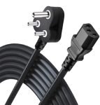 Les Bon Amis 1.5M Power Cable Cord, India Plug IEC Computer Mains Power Cable Cord, 3 Pin Cable Cord Compatible for PC, Desktop, Monitor, Printer, Power Supply and TV – Black (1.5Meter, Pack of 1)