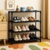 RYUGA Shoe Rack for Home Plastic, Portable Shoes Rack with Dustproof for Heels/Slippers/Boots, DIY Multi-Purpose Space Saving Shoe Storage for Home, Bedroom & Entryway (Black, 1-Door)