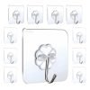 SHITHI ENTERPRISES Self Adhesive Wall Hooks for Kitchen Stainless Steel | 10 PCS Heavy Duty (Upto 5Kg) Multi-Function Nail Free PVC Waterproof Wall Hanges for Keys, Towels, Ceiling, Bathroom, Doors