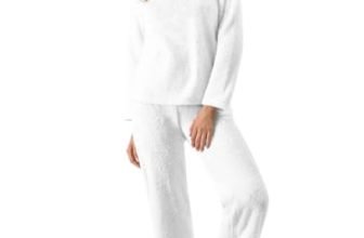KOTTY Cozy Winter Wear for Women with Relaxed Fit Design (White,M)-KTYWINTERSET179M