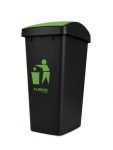 CELLO Plastic Swing-Lid Garbage Dustbin (48 Ltr, Green/Blue/Black)