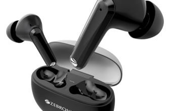 ZEBRONICS PODS K3, in-Ear Wireless Earbuds, 40 Hrs Backup, Dual EQ, Quad MIC ENC, 10mm Bass Drivers, Rapid Charging, Bluetooth, Flash Connect, Low Latency Gaming (Black)