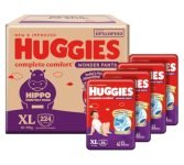 Huggies Complete Comfort Wonder Pants | Pant Style Baby Diapers Extra Large Size, 224 Count | India’S Fastest Absorbing Diaper, Clinically Proven To Prevent Diaper Rash | Ideal For 12 To 17 Kgs (56 Count, Pack Of 4)