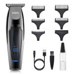 Vgr – 070 Men’S Professional Rechargeable Led Display Hair & Beard Trimmer, Black