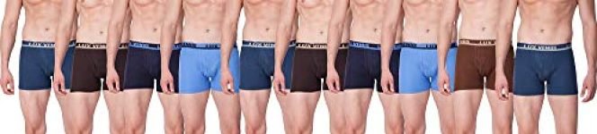 LUX VENUS Multicolor Trunks 100% Cotton Men’s (Colors & Print May Vary) (Pack of 10, 85 cm)