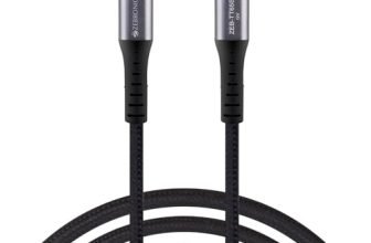 ZEBRONICS TT65S Type C – Type C Braided Cable, 65 Watts PD, Rapid Charging Cable, Charge & Sync, 1M, Compatible with iPhone 15 | Samsung | OnePlus | Xiaomi | Realme | Oppo (Black)