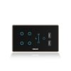 Goldmedal 4 Module I-Touch Wi-Fi 4 Switch + Fan Regulator + 2 Usb Port With Glass Plate,Titanium Grey,1_Way,Pack Of 1,Suitable For 4 Module Junction Box,No Additional Cover Plate Required,240 Volts