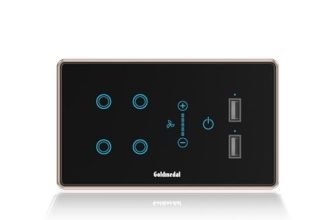 Goldmedal 4 Module I-Touch Wi-Fi 4 Switch + Fan Regulator + 2 Usb Port With Glass Plate,Titanium Grey,1_Way,Pack Of 1,Suitable For 4 Module Junction Box,No Additional Cover Plate Required,240 Volts