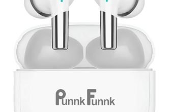 PunnkFunnk FusionBeatX Pro Wireless Earbuds 42H Playtime, 45ms Low Latency, 13mm Bass Drivers, Zen ENC Mic, IPX5 Water-Resistant, Bluetooth 5.3, Type-C Fast Charging, Touch Control(White)