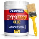 Crack Seal Glue 300gm with Brush Transparent Waterproof Resin Epoxy for Roof Leakage Crack Seal Agent Roof Water Leakage Solution Water Proof Glue for Waterproofing (300 GM / 1 PACK)