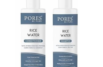 Rice Water Shampoo & Conditioner Combo | With Rice Protein, Corn Starch, Coconut & Tea Tree | For Men & Women | Repairs Dry & Damaged Hair | Sulfate & Paraben Free – (250 ml X 2)