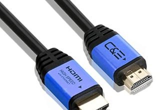 C&E High Speed Ultra HDMI Cable CL3 Rated (15 Feet/4.5 Meter) with Ethernet, Supports (4Kx2K@60HZ), Video 4K UHD 2160p, HD 1080p, 3D, Xbox PlayStation PS3 Audio Return, Latest Version Blue (2 Pack)