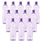 MILTON Pacific 1000 Water Bottle 1 Litre each, set of 12, Purple I PET Food Grade I BPA Free, Leak Proof I Wide Mouth, Easy To Clean I Fridge Bottles for Home, Office, Gym