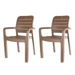 Cello Trident Chair Set of 2, Marble Beige | Unbreakable, Durable & Strong |Blended PP Material, Easy to Clean |Plastic Chair for Living Room, Home & Office | 3 Years Warranty – Manufacturing Defects