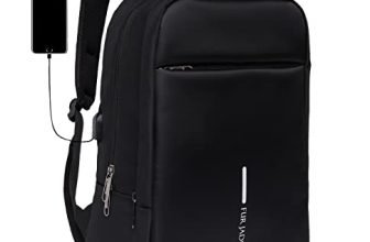 FUR JADEN Anti Theft Number Lock Backpack Bag with 15.6 Inch Laptop Compartment, USB Charging Port & Organizer Pocket for Men Women Boys Girls (Black)