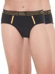 John Players Pack Of 2 Cotton Brief With Striped Waistband In Dark Grey (Jbf043M05_M_Grey)