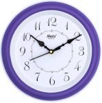 Matiz Analog 30 cm X 30 cm Wall Clock | Brown | with Glass | Standard| 107 Purple