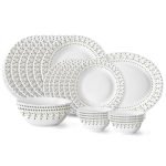 Larah By Borosil Ora Gold Fluted Series Opalware Dinner Set | 21 Pieces For Family Of 6 | Microwave & Dishwasher Safe | Bone-Ash Free | Crockery Set For Dining & Gifting | Plates & Bowls | White