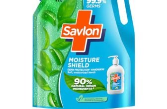 Itc Savlon Moisture Shield Germ Protection Liquid Handwash Refill Pack 1.3L | 99.9% Germ Protection | 90% Natural Origin Ingredients | Family Size Refill Hand Wash | Value Pack