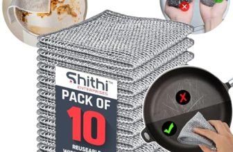 SHITHI ENTERPRISES Kitchen Multipurpose Reusable Wire Dishwashing Rags Stainless Steel Dishcloth Scrubber for Washing Dishes, Kitchen, Stove Cleaning Stainless Steel Wired Cloths (Pack of 10)