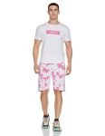 Amazon Brand – INKAST Denim Co. Men’s Regular Printed T-Shirt/Shorts Set, Medium,Off Wht,Vibe&Pink