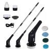 Agaro Royal Electric Spin Scrubber, Cleaning Brush Scrubber For Home, 400Rpm/Mins – 8 Replaceable Brush Heads – 90Mins Work Time,3 Adjustable Size,2 Adjustable Speeds For Bathroom,Glass, Car, Black