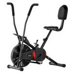 Lifelong Air Bike Exercise Cycle For Home Gym | Dual Action Stationary Cardio Bike For Full Body Workout| Adjustable Cushioned Seat With Backrest |Moving Handles & Anti-Skid Pedals |Max User Weight 125 Kg