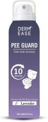Dermease Pee Guard Toilet Safe Sanitizer Spray Protect 99.9% From Germs Travel Friendly Lavender Spray Toilet Cleaner(150 Ml)