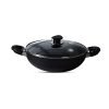 Bergner Essential Plus 5 Layer Marble Non Stick Kadai/Kadhai with Glass Lid, 26 cm, 4.5 litres, Induction Base, Food Safe (PFOA Free), Thickness 2.8mm, Black