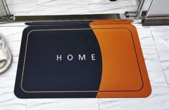 Maxoshine Pvc Bathroom Mats Anti Slip | Water Absorbent Bath Floor Mat | Quick Dry Anti Skid Bathroom Mats For Home | Door Mat For Wet Area 40X60 Cm (Home – Orange)