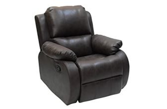 The Couch Cell | One Seater Recliner Chair | Brown Leatherette Upholstered Recliner | Manual Single Seater Recliner | Comfortable Recliner for Living Room Bedroom Home Seating
