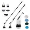 AGARO Royal Electric Spin Scrubber, Cleaning Brush Scrubber for Home, 400RPM/Min, 8 Replaceable Brush Heads, 90 Min Work Time, 3 Adjustable Size, 2 Adjustable Speeds, for Bathroom, Floor Tiles, White