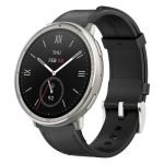 Amazfit Active 2 Premium (Smartchoice) 44mm Smart Watch, Sapphire Glass Display, Free Silicon Strap, Built in GPS, 10day Battery, 5ATM, iOS & Android, 2000 Nits, 160+ Sports Mode, Black Leather
