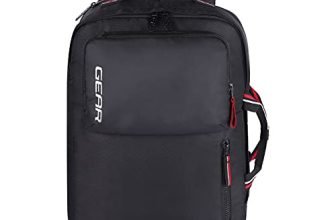 Gear Workspace 18 Ltrs Hybrid Briefcase Laptop Backpack (Black-Red), One Size (BKPWRPHYD0101)