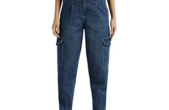 Pepe Jeans Women’S Tapered Jeans (Pl204815Q038_Dark Used Indigo Blue