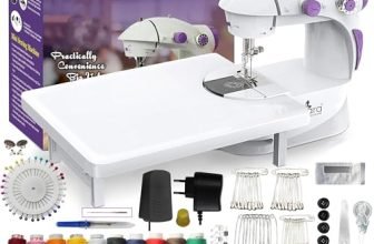 Akiara Mini Sewing Machine Electric for Home | Portable Sewing Machine with Table Set, Foot Pedal, LED Light & Sewing Kit – Tailor Machine for Home – 1 yr Warranty