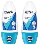Rexona Shower Fresh Underarm Roll On Perfume For Women, Antiperspirant, Removes Odour, Keeps Skin Fresh & Clean, Alcohol Free, Skin Friendly, 50 Ml (Pack Of 2)