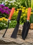 PLANETXERO 3-Piece Garden Tools Set – Small Trowel, 2-inch Khurpi & Weeder – Terrace Gardening Accessories, Farming Tool for Home and Agriculture Use(GTK)